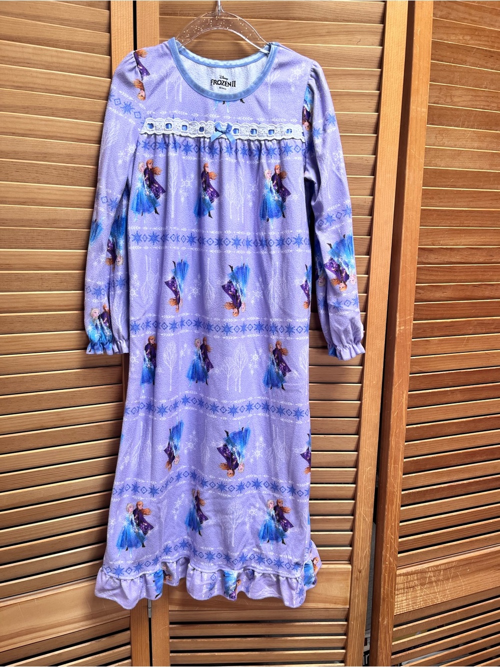 Disney Frozen Girls' Lavender Nightgown with Elsa & Anna Print